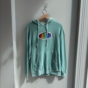 Coachella Rainbow Logo Green Hoodie